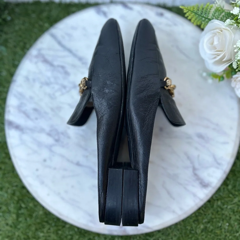 Tory Burch Jessa Backless Loafers Women  $298 Color: Perfect Black size 8.5
